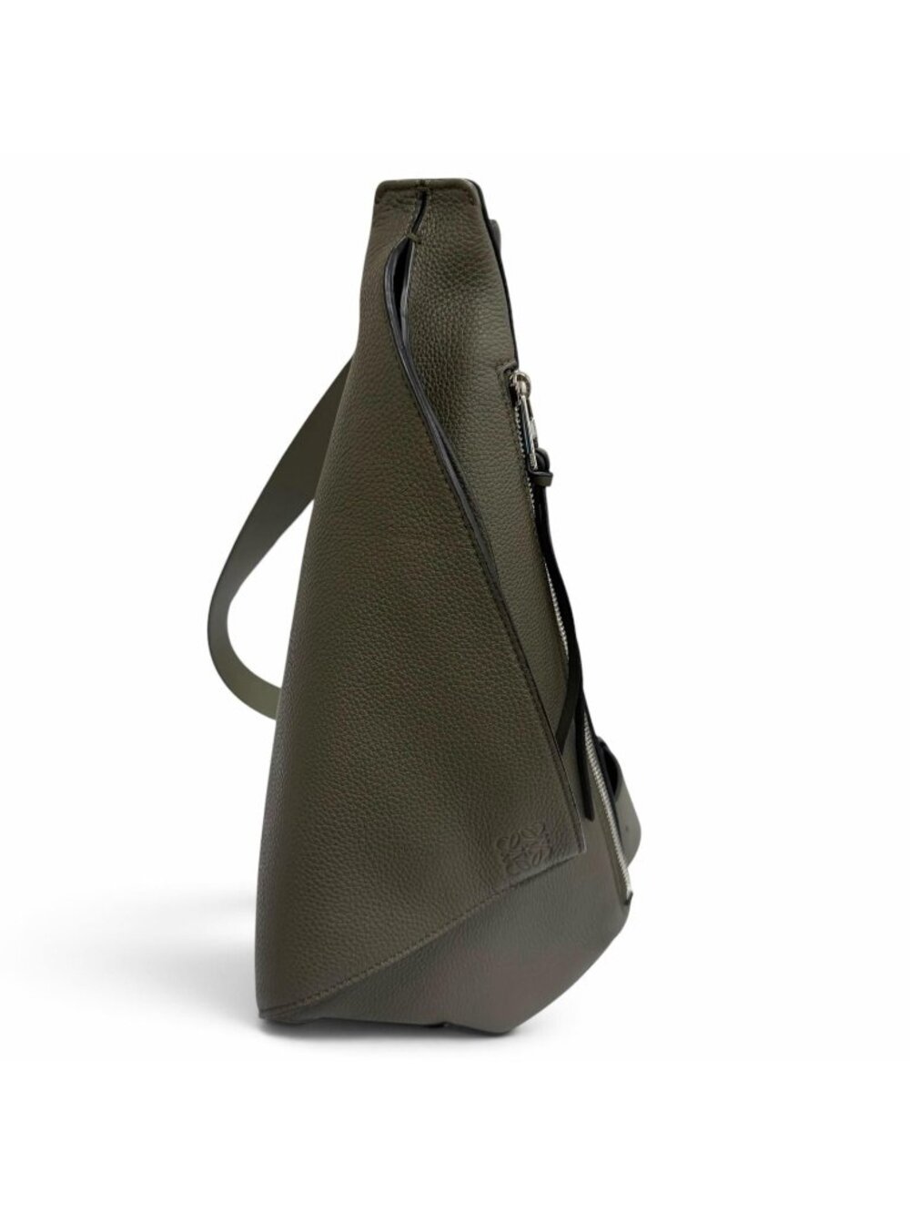 Loewe Anton Leather Anagram Sling Bag Khaki